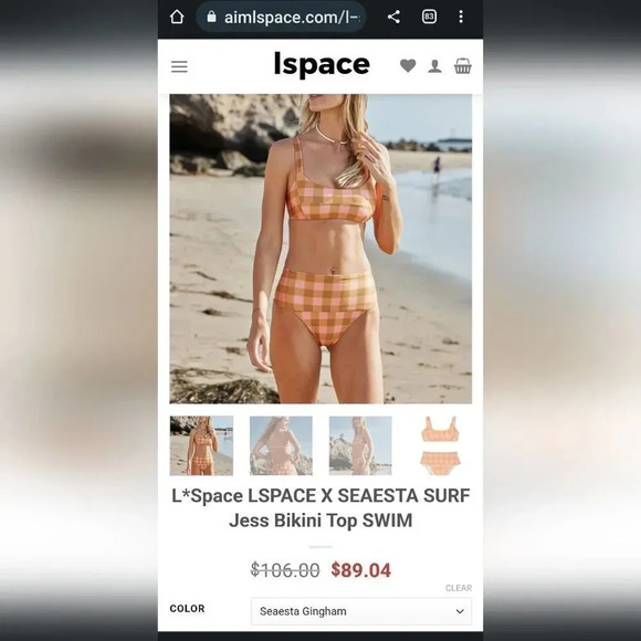 L*Space LSPACE X SEAESTA SURF Jess Bikini Swim Top Size Medium - Picture 4 of 11